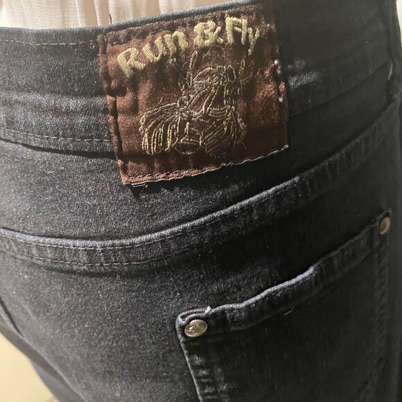 Run and Fly Women's Wide-Leg Jeans Black Size 24 - Picture 8 of 12
